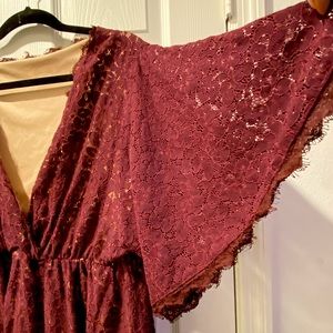 Burgundy Lace Dress 2X